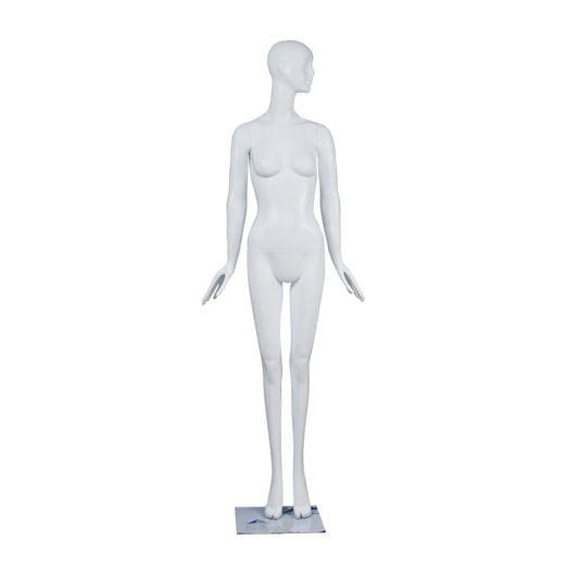 Maniquí femenino de exhibición de ropa de moda de fibra de vidrio blanco mate a estrenar