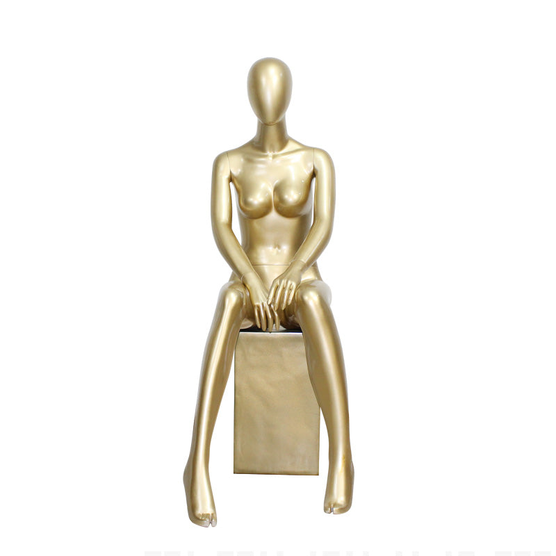 Maniquí femenino de sujetador y ropa interior dorado de alta calidad para escaparate de ropa de mujer.