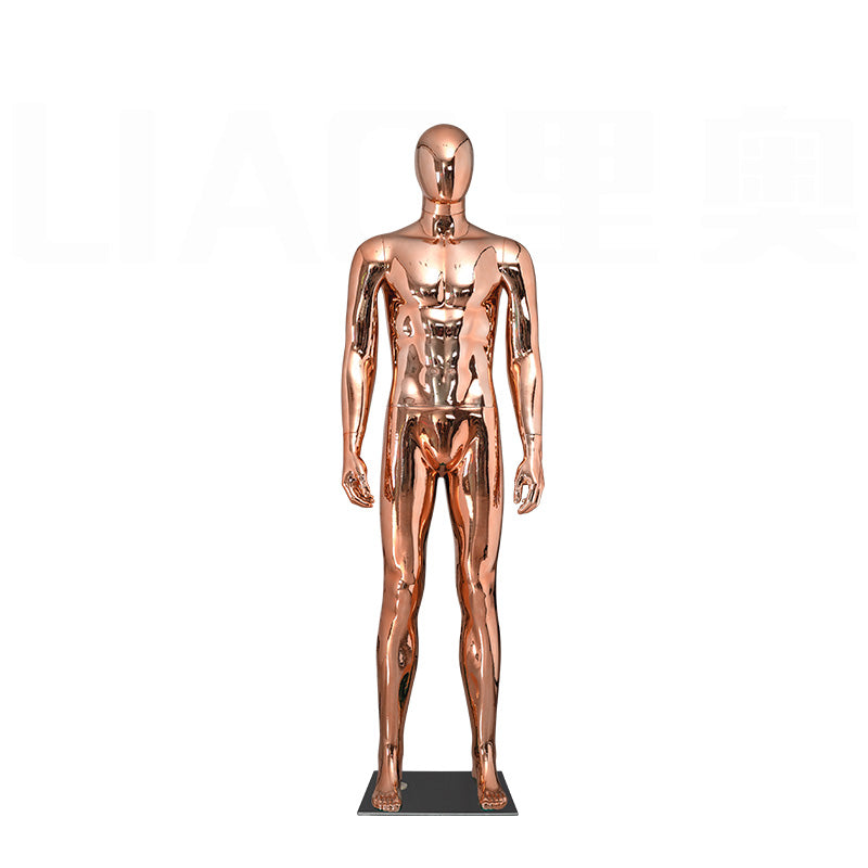 Gold Silver Chrome Plated Plus Size Muscle Male Mannequin Full Body with Head Stand for Clothing Shop Window Display