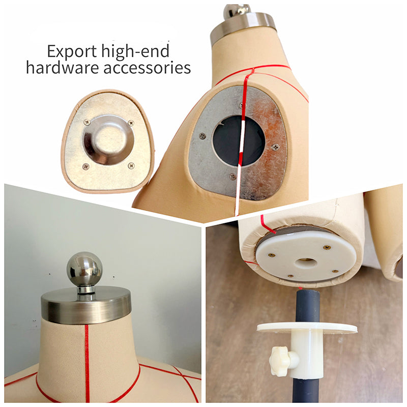 Live Streaming Female Mannequin Sewing Mannequin Torso for Dress Form Pinnable, Beige Sewing Dummy/Adjustable Women Manikin Body for Dressmaker, Have Base, Clothing Is Not Included
