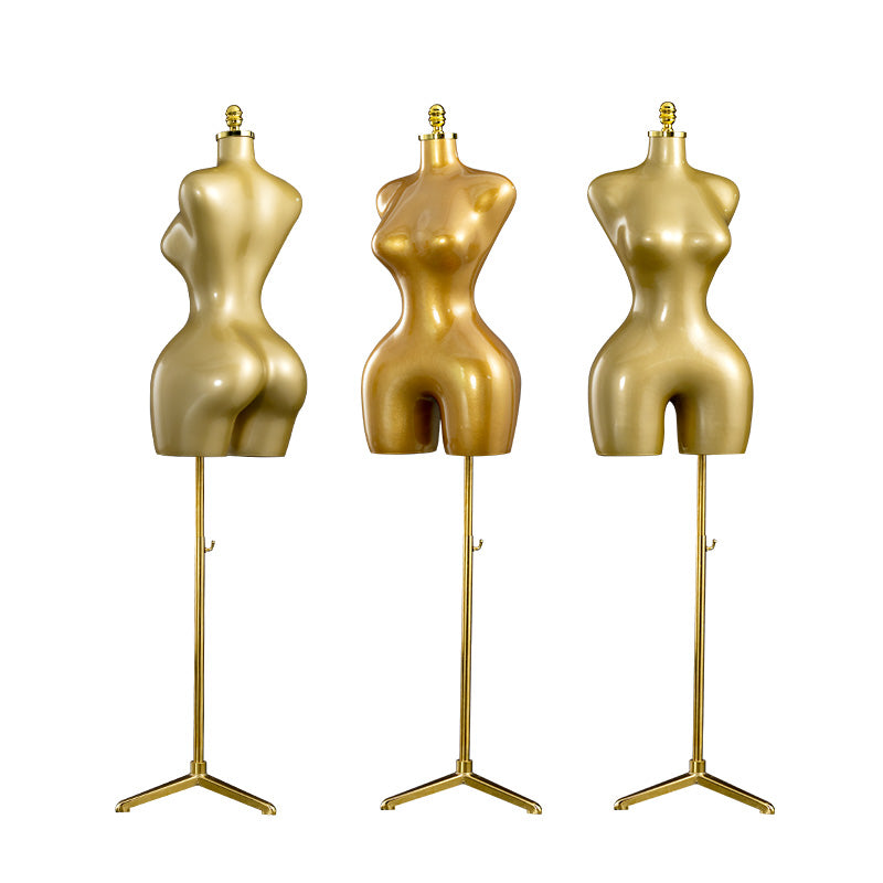 1PCS &nbsp;plus-size dress form mannequin with base ,Upper body display for sexy girls outfits.Golden paint plastics torso