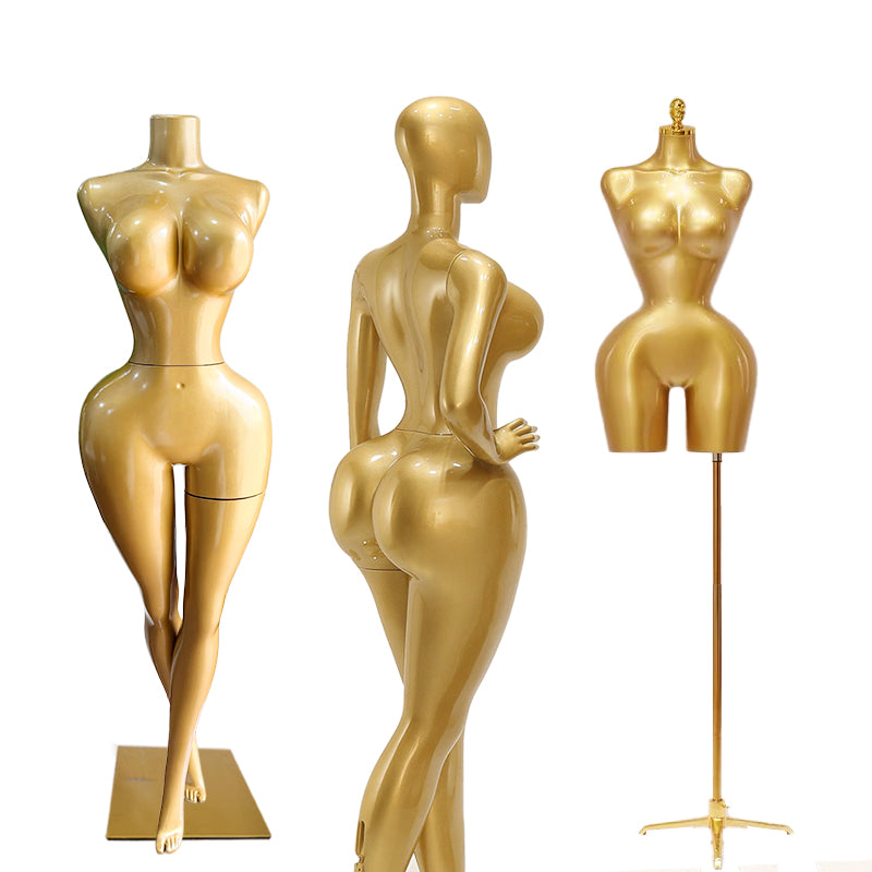 BBL African and European plus-size golden sexy big-bottom mannequin，full-body female clothing mannequin