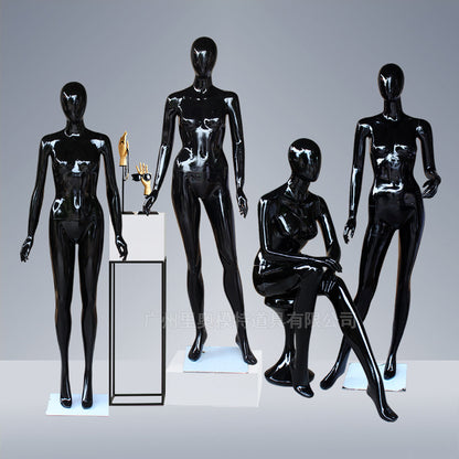 Abstract Black Young Lady Dummy Black Female Mannequin Stand and Sitting