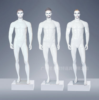 Plus Size White Color Fiberglass Male Mannequin Stand Factory Supply Make up Men Dummy
