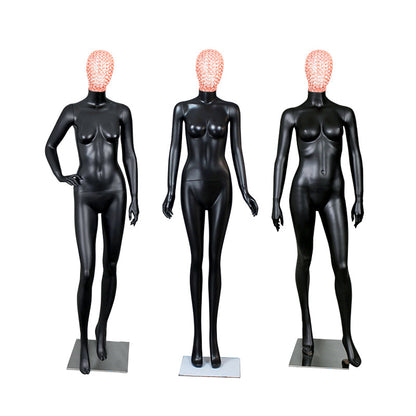 Maniquíes femeninos de cuerpo completo con baño de metal y cara de oro rosa. 