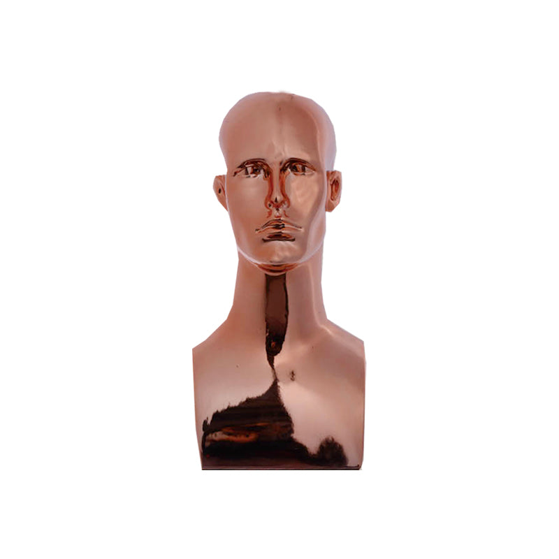 male cheap chrom gold siliver white black men mannequins head lifelike make -up plastic model for wig hat display