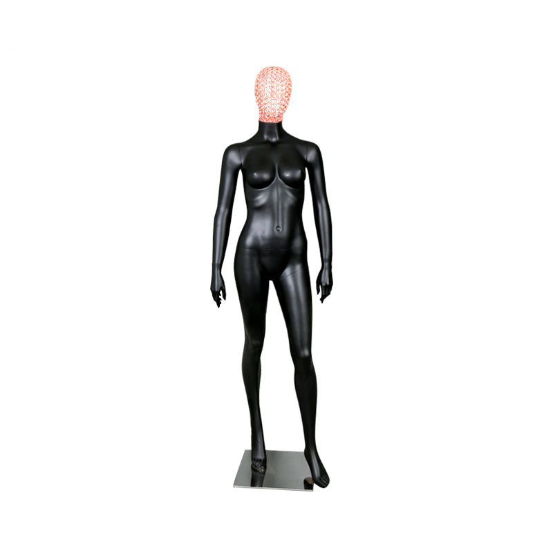 Maniquíes femeninos de cuerpo completo con baño de metal y cara de oro rosa. 