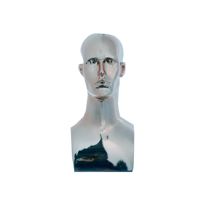male cheap chrom gold siliver white black men mannequins head lifelike make -up plastic model for wig hat display