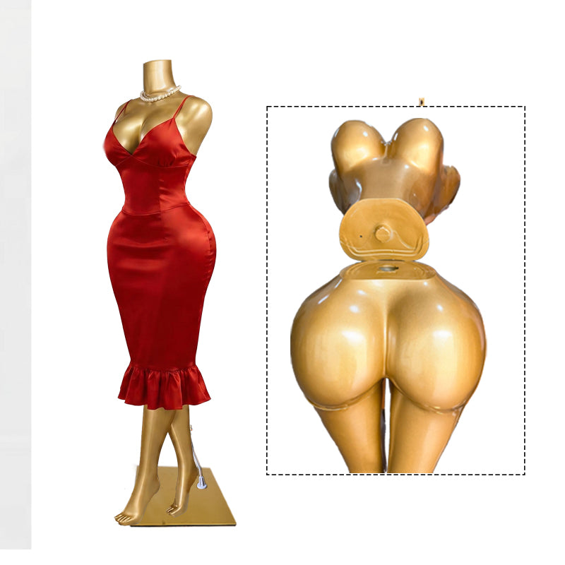 BBL African and European plus-size golden sexy big-bottom mannequin，full-body female clothing mannequin