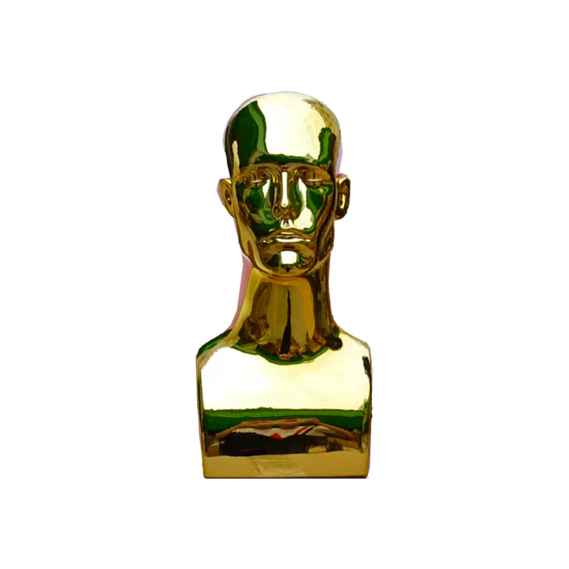 male cheap chrom gold siliver white black men mannequins head lifelike make -up plastic model for wig hat display