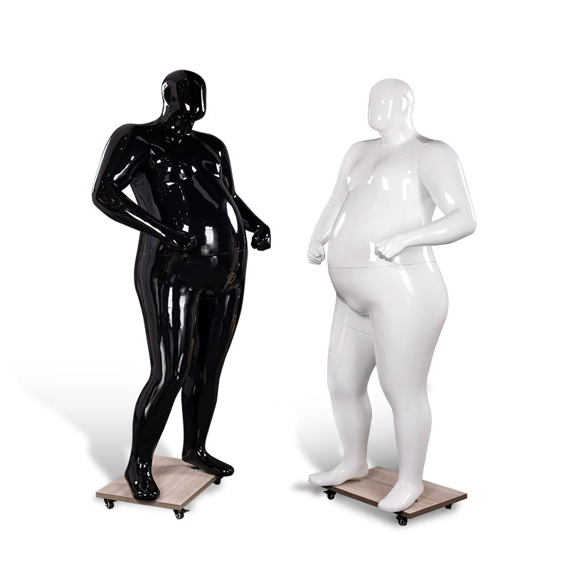 Maniquí masculino de fibra de vidrio, de talla grande, para exhibición de moda, de Europa y América. 