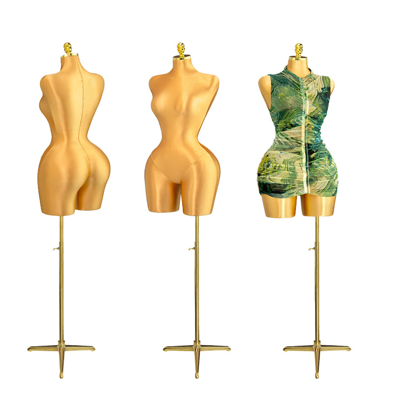 Live streaming Female Mannequin Sewing Mannequin Torso Dress Form Pinnable Torso, Beige Sewing Dummy/Adjustable Women Manikin Body for Dressmaker, Paste Line, have base