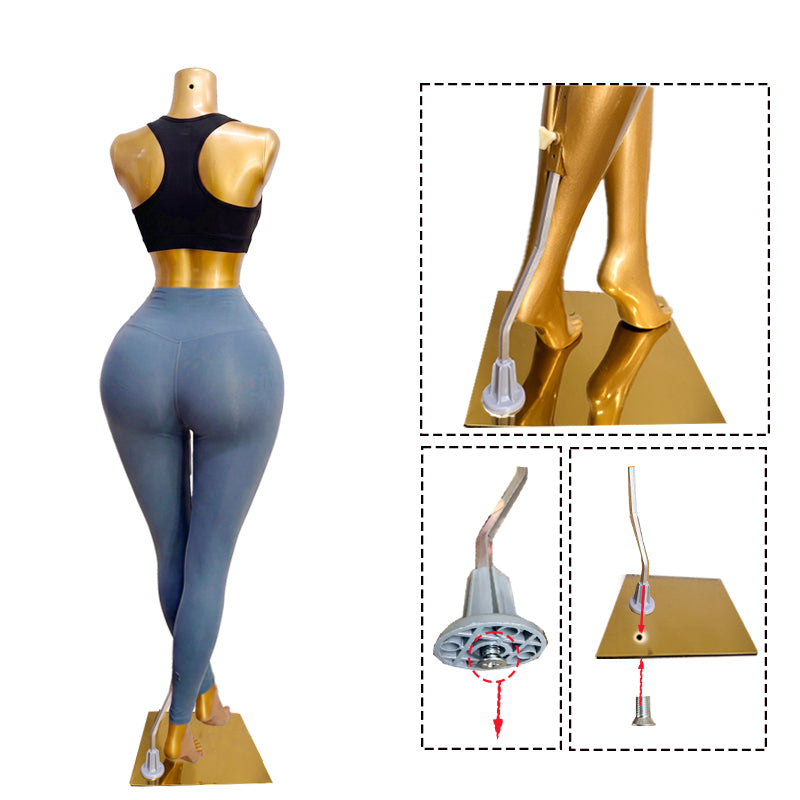 BBL African and European plus-size golden sexy big-bottom mannequin，full-body female clothing mannequin