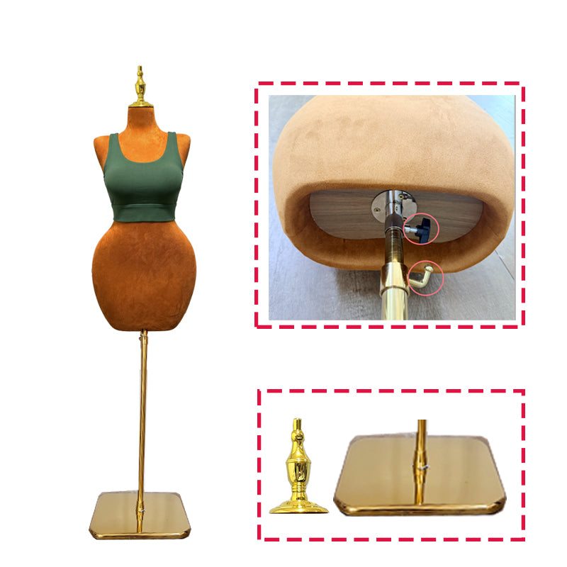 Sewing Tailor Mannequin, plus size Plump curve Display mannequins for dresses and bridal gowns, with Thicken metal Base, Height-Adjustable Easy Assembly ,Clothing is not included