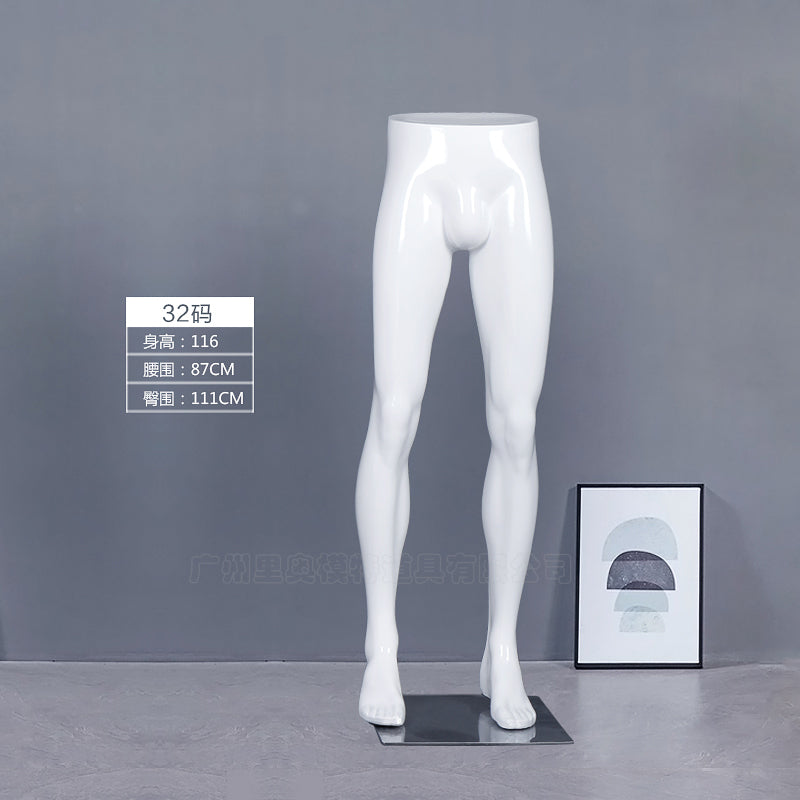 Maniquí masculino de fibra de vidrio de alta calidad para exhibición de pantalones. Oferta especial: maniquí de torso y parte inferior de media pierna. 