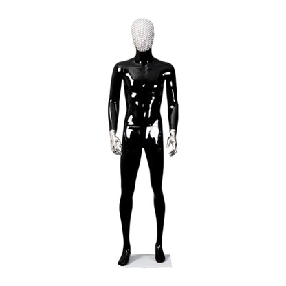 Fiberglass Full Body Man Size Red Yellow Change Chrome Face Chrome Hands Abstract Attractive Male Dummy Business Suit Display Ma