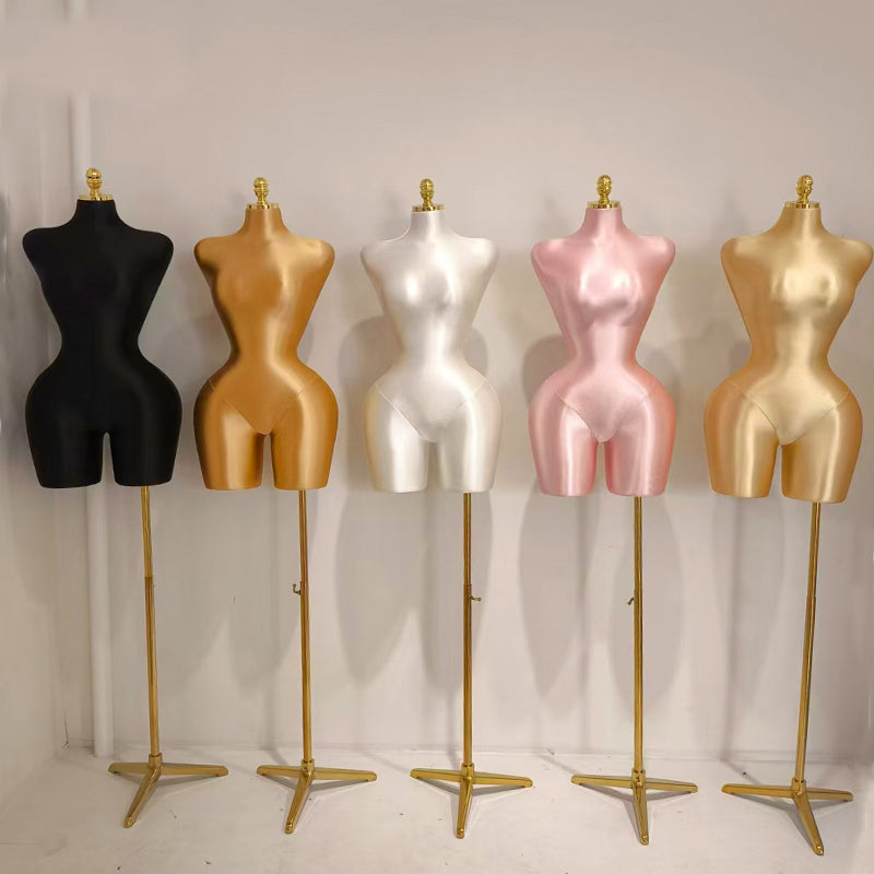 Live streaming Female Mannequin Sewing Mannequin Torso Dress Form Pinnable Torso, Beige Sewing Dummy/Adjustable Women Manikin Body for Dressmaker, Paste Line, have base