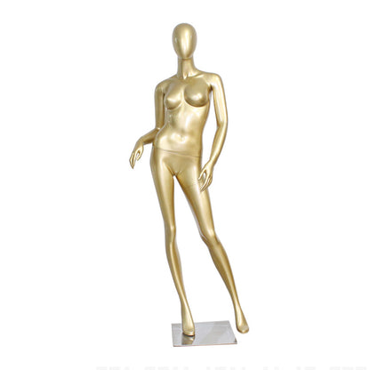 Maniquí femenino de sujetador y ropa interior dorado de alta calidad para escaparate de ropa de mujer. 