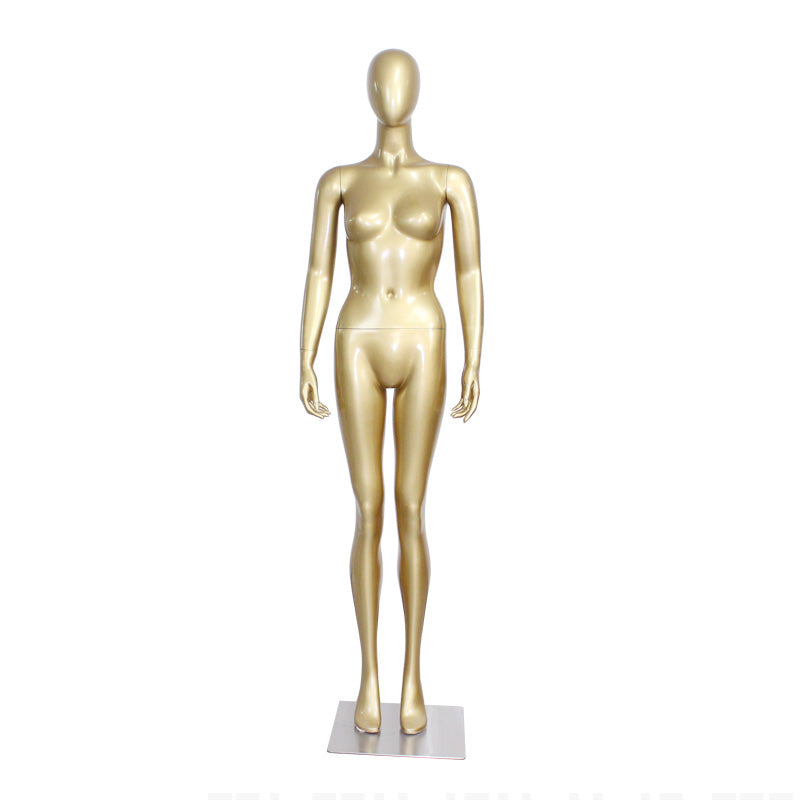 Maniquí femenino de sujetador y ropa interior dorado de alta calidad para escaparate de ropa de mujer. 