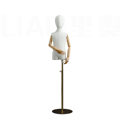Maniquí de medio cuerpo unisex para niños, ropa de tela de moda, maniquí de torso de niño, maniquí de exhibición de vestido infantil 