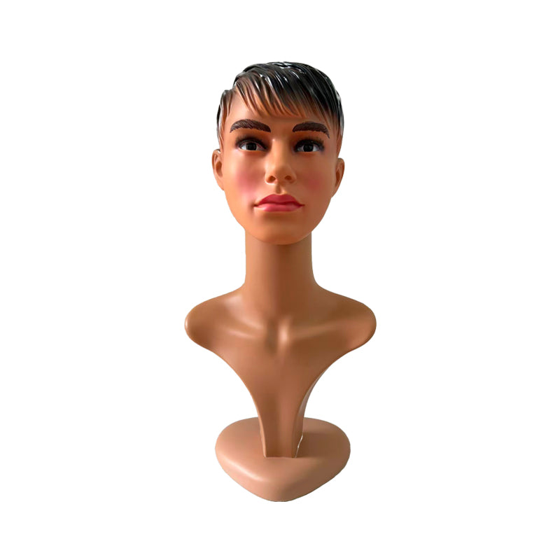 male cheap chrom gold siliver white black men mannequins head lifelike make -up plastic model for wig hat display