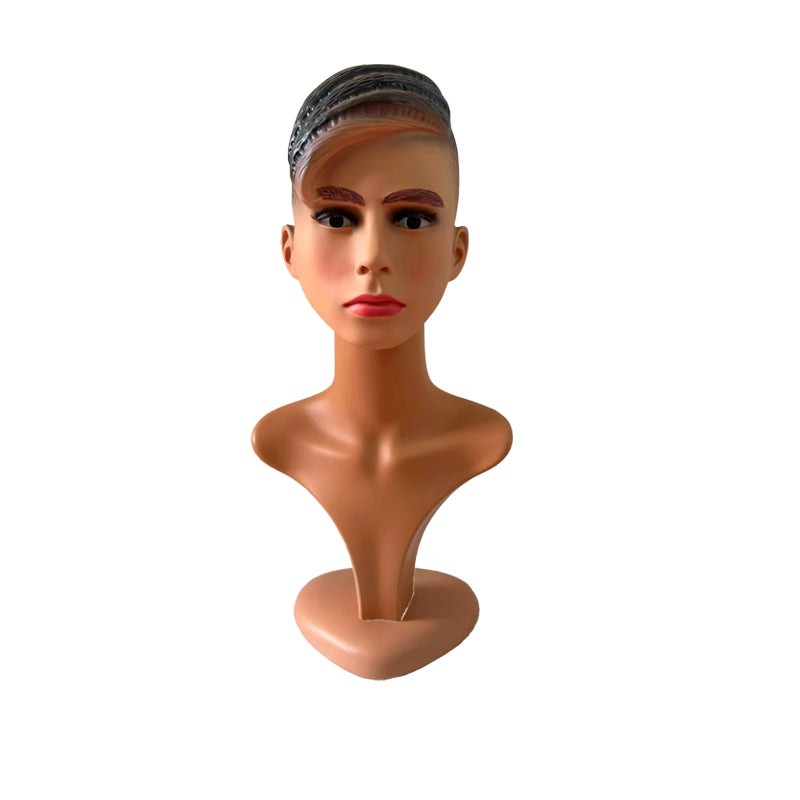 male cheap chrom gold siliver white black men mannequins head lifelike make -up plastic model for wig hat display