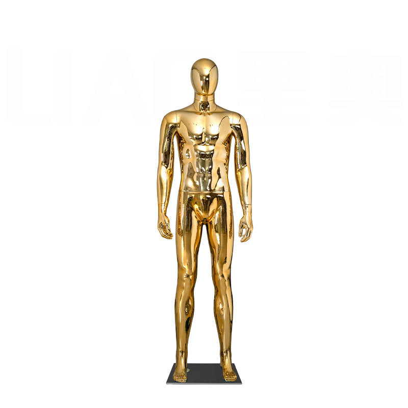 Gold Silver Chrome Plated Plus Size Muscle Male Mannequin Full Body with Head Stand for Clothing Shop Window Display
