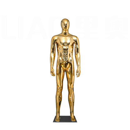 Gold Silver Chrome Plated Plus Size Muscle Male Mannequin Full Body with Head Stand for Clothing Shop Window Display