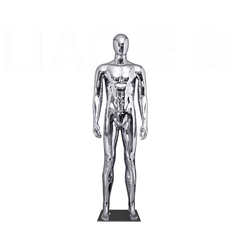 Gold Silver Chrome Plated Plus Size Muscle Male Mannequin Full Body with Head Stand for Clothing Shop Window Display