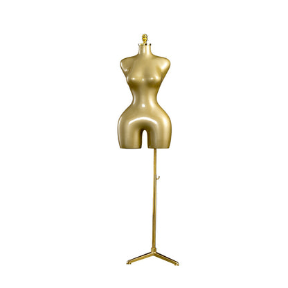 1PCS &nbsp;plus-size dress form mannequin with base ,Upper body display for sexy girls outfits.Golden paint plastics torso