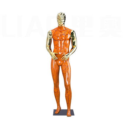 Fashion Clothing Men Dummy Clothes Display Muscle Electroplating Gold Male Mannequins 2025 New Fashion Boutique Display