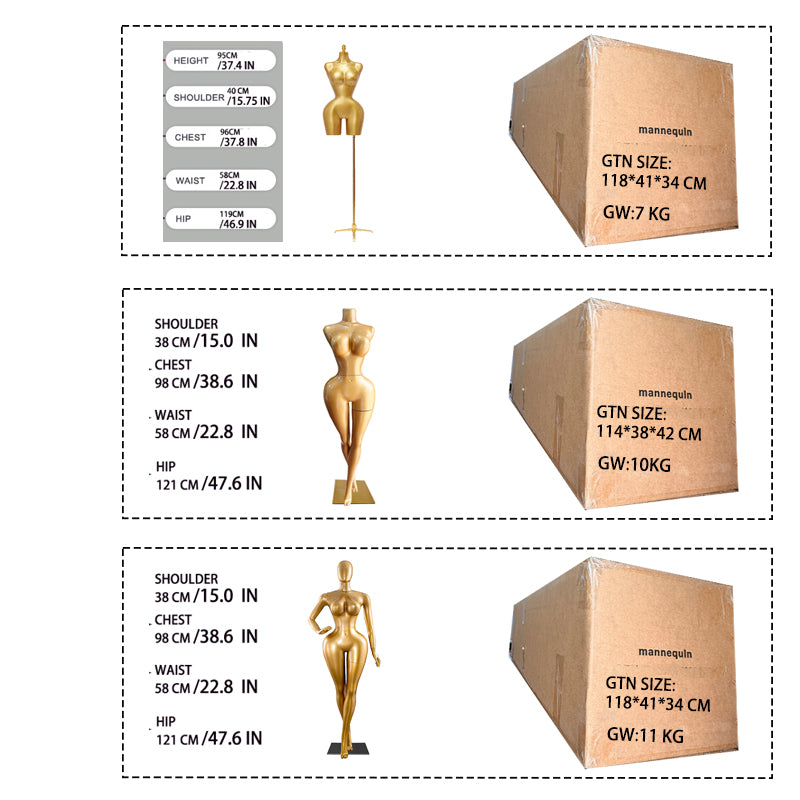 BBL African and European plus-size golden sexy big-bottom mannequin，full-body female clothing mannequin