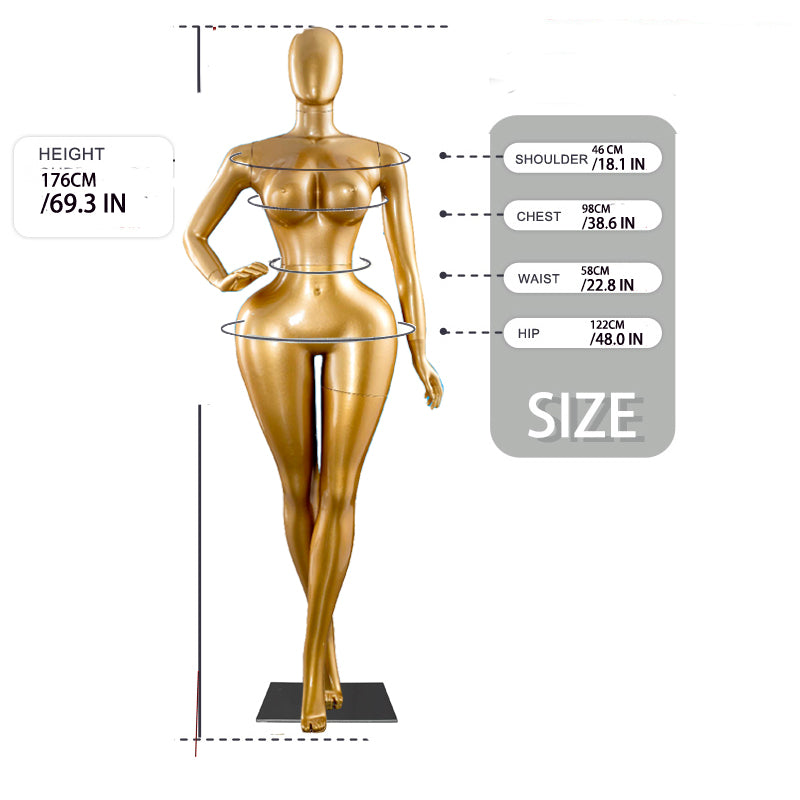 Plus-Size Female Mannequin – EU/US Size, Clothing Display Stand, Boutique Store Display Prop