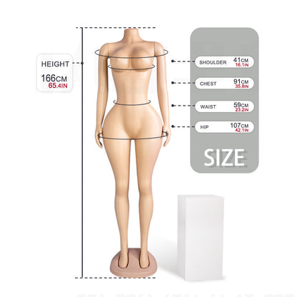Curvy bbl Full body woman mannequin plus size whole female big hip plastic manikin have hand