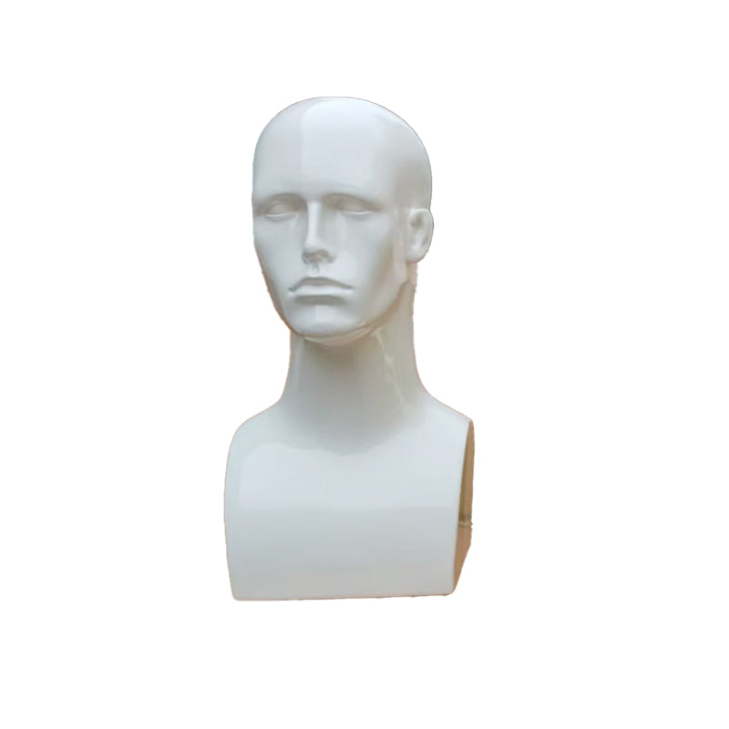 male cheap chrom gold siliver white black men mannequins head lifelike make -up plastic model for wig hat display