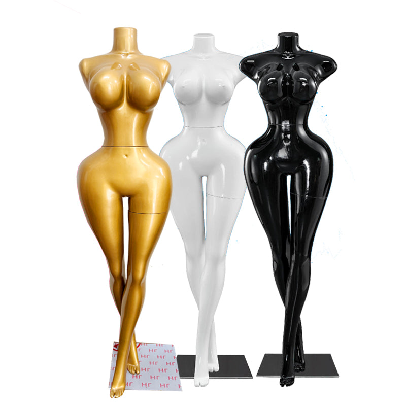 New Rebecca Gold Full-Body Female Mannequin – Best-Selling Clothing Store Display Model with Base