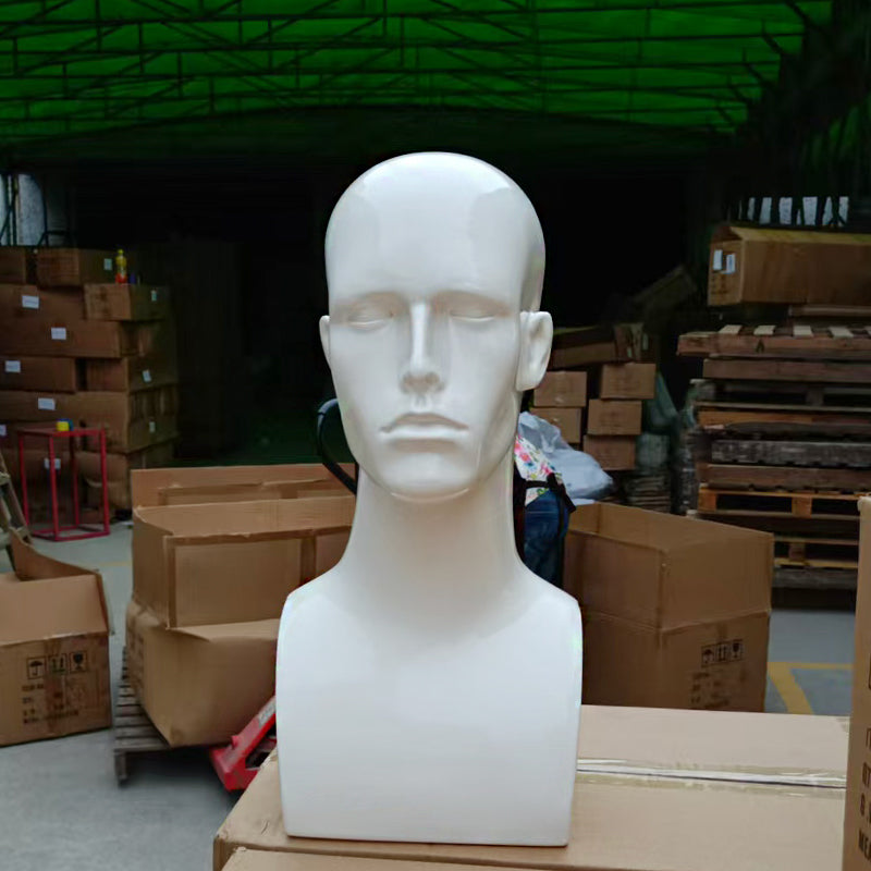 male cheap chrom gold siliver white black men mannequins head lifelike make -up plastic model for wig hat display
