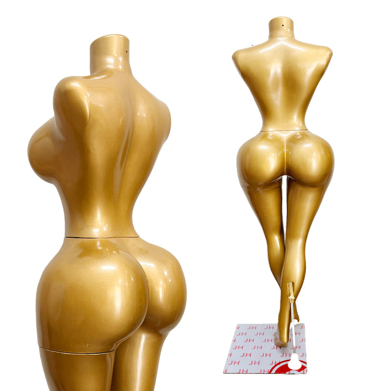 New Rebecca Gold Full-Body Female Mannequin – Best-Selling Clothing Store Display Model with Base