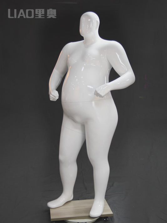 Maniquí masculino de fibra de vidrio, de talla grande, para exhibición de moda, de Europa y América. 