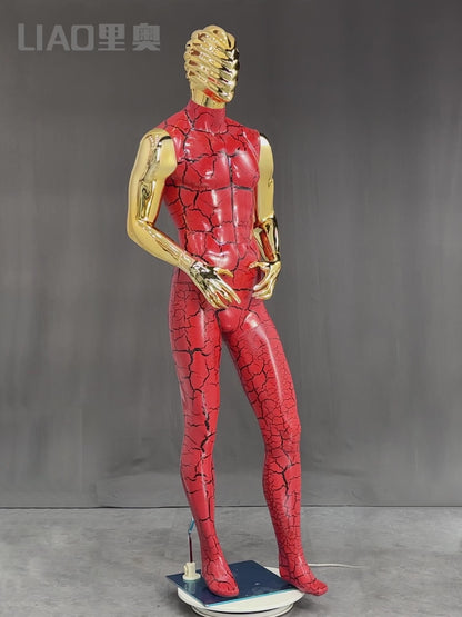 Fashion Clothing Men Dummy Clothes Display Muscle Electroplating Gold Male Mannequins 2025 New Fashion Boutique Display