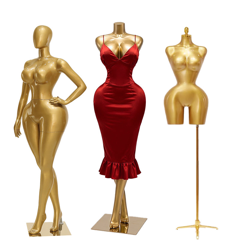 BBL African and European plus-size golden sexy big-bottom mannequin，full-body female clothing mannequin