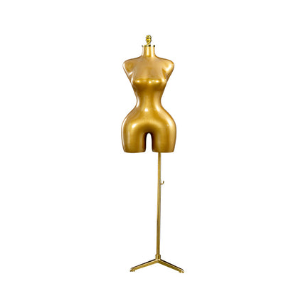1PCS &nbsp;plus-size dress form mannequin with base ,Upper body display for sexy girls outfits.Golden paint plastics torso