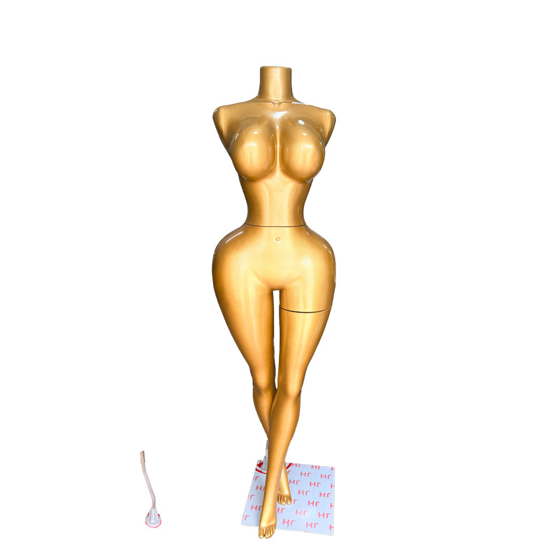 New Rebecca Gold Full-Body Female Mannequin – Best-Selling Clothing Store Display Model with Base